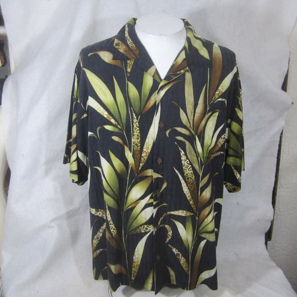 Tommy Bahama vintage Men Hawaiian camp shirt p2p 25" XL tropical silk aloha luau - Picture 3 of 9